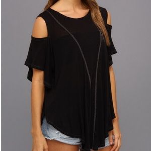 Free People Cold Shoulder Seamed Top